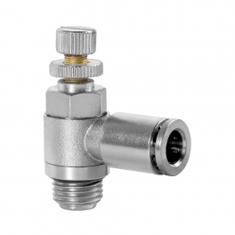 SC-ML-10-G14-EC Фитинг угловой с регулировкой расхода (пневмодроссель), 10мм x G 1/4